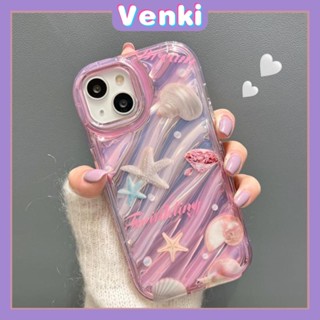 VENKI - สำหรับ iPhone 11 iPhone Case เลเซอร์สะท้อนแสงโปร่งใสเคสโทรศัพท์ TPU นุ่มกันกระแทกถุงลมนิรภัยเชลล์เคสป้องกันปลาดาวเข้ากันได้กับ iPhone 14 13 Pro max 12 Pro Max