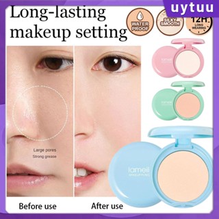 Uytuu Lameila Longlasting คอนซีลเลอร์แต่งหน้าแป้งรองพื้นแป้งขนาดกะทัดรัดแป้งอัดแข็ง Natural Face Powder Mineral Foundation