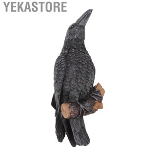 Yekastore Crow Ornament Wall Mountable Resin Garden Crow Sculpture DGDoration For Court GD