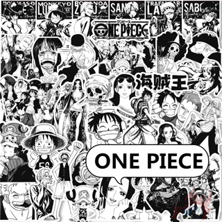 ❉ คลาสสิก สีดําและสีขาว สติกเกอร์ ONE PIECE Series 01 ❉ สติกเกอร์แฟชั่น กันน้ํา DIY 60 ชิ้น/เซต