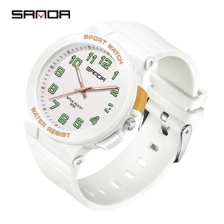 Sanda Youth Trend นาฬิกาข้อมือควอตซ์แฟชั่น สีพื้น หรูหรา เรียบง่าย สําหรับเล่นกีฬา SD6123-16