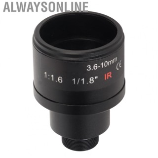 Alwaysonline Manual Zoom Lens  1/1.8inch Image Format 3.6‑10mm F1.6 Clear Image Easy To Install Optical Glass Manual Focus Lens  for Security Video