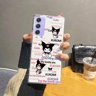 เคสโทรศัพท์มือถือแบบนิ่ม ใส กันกระแทก ลายการ์ตูนภาษาอังกฤษ Kabi and Kuromi น่ารัก สําหรับ Samsung Galaxy A54 A34 A24 A14 M14 5G 4G 2023 A24 A54