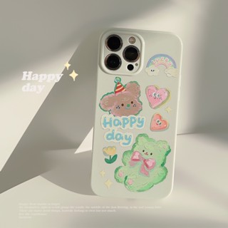 เคสซิลิโคน ลายการ์ตูนหมีน่ารัก สําหรับ Iphone 14 11 12 13 PRO MAX AT0340