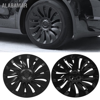 ALABAMAR 4Pcs Hubcap ล้อครอบคลุมสไตล์สูงป้องกันรอยขีดข่วน 19 นิ้วล้อ Hubcaps สำหรับ Tesla รุ่น Y 2020 ถึง 2023