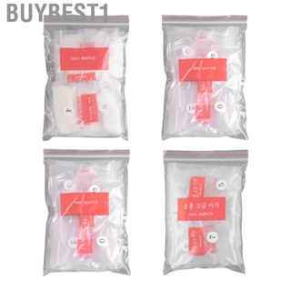 Buybest1 500pcs Fake Nail Art Tips Pointed Full Cover Half Cover Transparent Manicure False Nail Tip