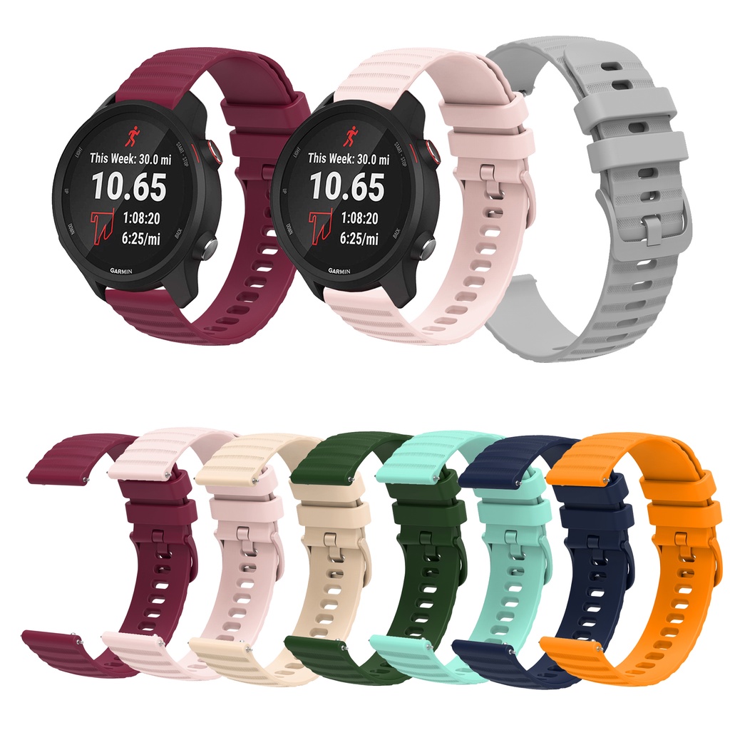 สายนาฬิกาข้อมือซิลิโคน 20 มม. สําหรับ Garmin forerunner 245 645 165 158 55 245M 645M Vivoactive 3