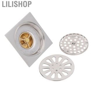 Lilishop Floor Drain Electroplating Copper Stainless Steel Insect Prevention Fast Drainage for Bathroom Washing Machine