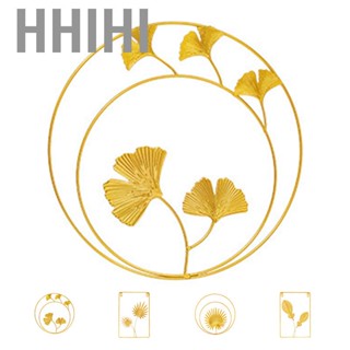 Hhihi Decorative Wall Hanging Decor Round Golden Light Luxury Leaf Wall Ornament for Home