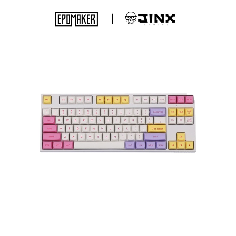 For Mx Switch Mechanical Keyboard Cap Accessories Transparent Stereo Ice  Cream Keycap Pink Cute Keycaps Cartoon Kawaii Keycap