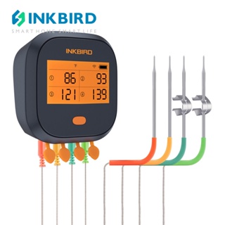 Inkbird IBBQ-4T Wifi เครื่องวัดอุณหภูมิบาร์บีคิว เครื่องวัดอุณหภูมิเนื้อสัตว์ ครัว พับได้ ดิจิทัล อ่านทันที เครื่องวัดอุณหภูมิอาหาร โพรบเตาอบ เนื้อสัตว์ C / F ฟรีแอพ