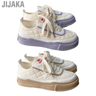 Jijaka Women Skate Shoes  Rubber Bottom Clear Texture Fashionable Female Skate Shoes Skin Friendly  for Working