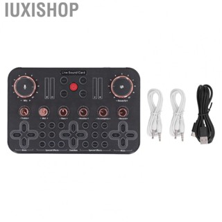 Iuxishop Live  Card Soundboard Audio Mixer 44.1KHZ Transmission Debugging Free Installation  Display with Breathing