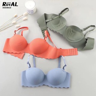 Royal Underwearชุดชั้นใน ถอดสายได้ เสื้อชั้นในแบบเรียบ บราไร้ขอบ ไร้โครง บราเกาะอก ฟองน้ำ หนา 3 ซม BBB195