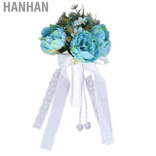 Hanhan Holding Flower Pure Elegant Style Lake Blue Vivid Artificial Bouquet Household