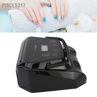 Pisces317 เครื่องเป่าเล็บเจล UV แห้งเร็ว 36 ชิปหลอดไฟ 4 ตัวจับเวลาแบบชาร์จไฟ LED Dislpay โคมไฟเล็บ 72W สีดำ 100-240V