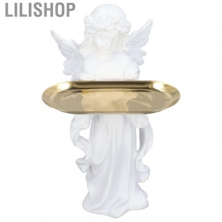 Lilishop European style desktop jewelry storage prayer girl angel metal tray decoration dining room porch soft decoration