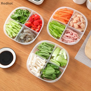 &lt;Redhot&gt; กล่องเก็บเนื้อสัตว์ แบบ 4 ช่อง สําหรับเก็บรักษาเนื้อสัตว์ในตู้เย็น