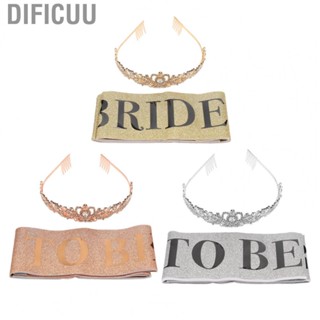 Dificuu Bride Sash Crown Kit  Party Bride Sash Crown Attractive Decorative Sparkling Rhinestones  for Parties