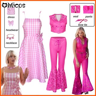 เครื่องแต่งกายคอสเพลย์ Movie Barbie Cosplay Costume รูปตุ๊กตาบาร์บี้ สีชมพู เหมาะกับงานปาร์ตี้ฮาโลวีน สําหรับผู้หญิง 2023