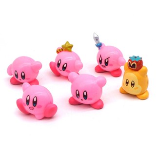 6Pcs/Set 4-6cm TAKARATOMY Japan Anime Game Star Kirby Waddle Dee Doo King DeDeDe PVC Action Figures Model Toys Doll Collection Kids Gifts