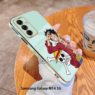 เคสโทรศัพท์มือถือนิ่ม ขอบสี่เหลี่ยม พิมพ์ลาย D.Luffy หรูหรา สําหรับ Samsung Galaxy M12 M14 M21 M30S M31 M32 M51 M62 F62 M23 M33 M53 5G