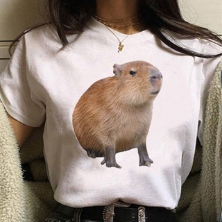 Capybara เสื้อยืด พิมพ์ลายกราฟฟิค สไตล์ฮาราจูกุ แนวสตรีท สําหรับผู้หญิง 2000s