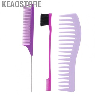 Keaostore Color Brush Wide Comb  Rat Tail Styling Set For Salon