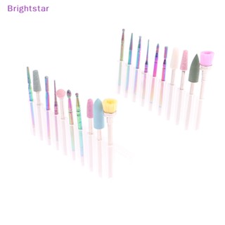 Brightstar 10 ชิ้น เซรามิค ดอกสว่านเล็บ ชุดตะไบเล็บ อะคริลิค เล็บเท้า เครื่องมือใหม่