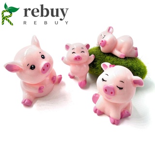 Rebuy โมเดลเรซิ่น รูปปั้นหมูน่ารัก สําหรับตกแต่งบ้าน 4 ชิ้น