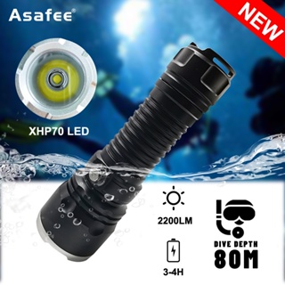 Asafee ไฟฉายดําน้ํา LED A18S 80 ม. 2200LM P70 กันน้ํา แบบพกพา