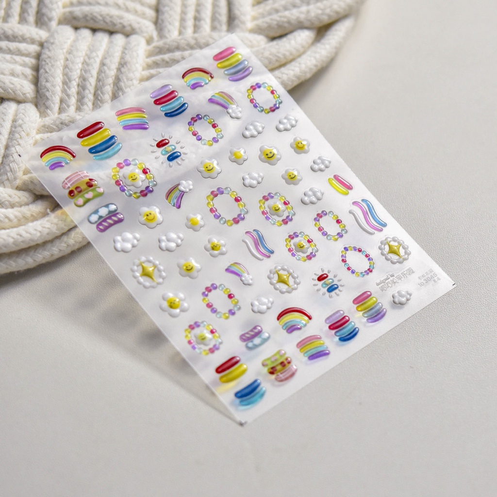 [Meow.Sensei] สติกเกอร์เจลลี่ ลาย Tomoni สีรุ้ง สไตล์ญี่ปุ่น สําหรับตกแต่งเล็บ 3003 - รูปที่ 5