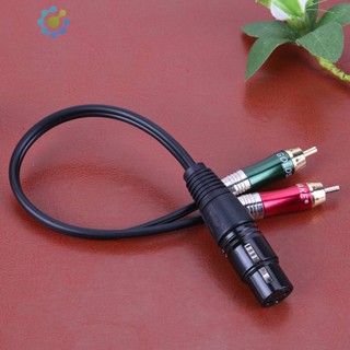 อะแดปเตอร์สายเคเบิ้ลเชื่อมต่อเสียง 3pin XLR Female to 2 RCA Male [Hidduck.th]