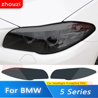 สติกเกอร์ฟิล์ม TPU ใส ป้องกันไฟหน้ารถยนต์ สีดํา สําหรับ BMW 5 Series F10 F11 G30 G31 F07 GT