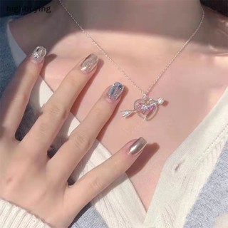 [highbuying] แฟชั่น สีชมพู เพชร ลูกศร เจาะ หัวใจ จี้ สร้อยคอ ผู้หญิง ปาร์ตี้ อุปกรณ์ ของขวัญ ใหม่ พร้อมส่ง