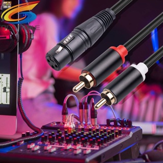 Xlr Female To Dual RCA Male อะแดปเตอร์สายเคเบิ้ลเสียงสเตอริโอ ป้องกันการกระแทก