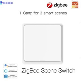 ใหม่ Tuya Zigbee Scene Switch สวิตช์ไร้สาย Push Button Controller การเชื่อมโยงอัจฉริยะ แอพสมาร์ทโฟน รีโมทคอนโทรลทำงานร่วมกับ Google Assistant KDURANT