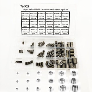 ⚡READYSTOCK⚡Thread Repair Kit Helicoil Rethread Stripped 140Pcs Set Stainless steel