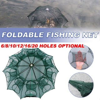 Foldable Automatic Fishing Bait Trap Crab Net Crawdad Shrimp Cage 6-20 Holes