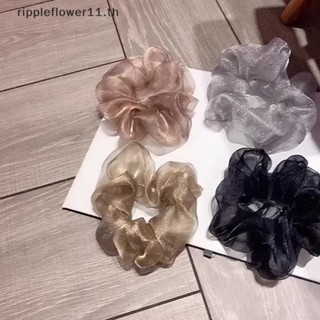 (ใหม่) Scrunchies Organza ยางรัดผมหางม้า แบบยืดหยุ่น สําหรับผู้หญิง