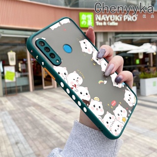 สําหรับ Huawei Nova4 Nova 4E P30 Lite เคสการ์ตูนแมวน่ารัก บาง ฝ้า ดีไซน์ใหม่ กันกระแทก เคสโทรศัพท์แข็ง แฟชั่น ขอบซิลิโคน เคสป้องกัน