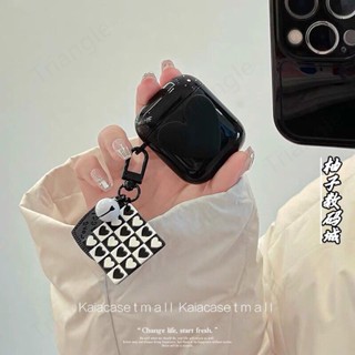 เคสหูฟังบลูทูธไร้สาย ลายหัวใจ สีดํา สไตล์เกาหลี สําหรับ airpods pro2 airpods1 2 3 airpods2