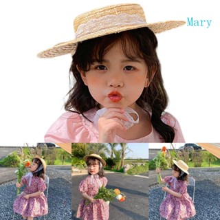 Mary หมวกฟาง หมวกชาวประมง แฮนด์เมด กันแดด ฤดูร้อน สําหรับเด็กผู้หญิง