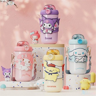 380/460ml ถ้วยฉนวน Sanrio พร้อมฟาง Bpa ฟรีการ์ตูน Kuromi My Melody ขวดน้ำ 304 สแตนเลสนักเรียนถ้วยน้ำน่ารัก M