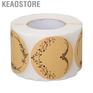 Keaostore Adhesive  500 Pcs Decor Label Roll Self Kraft Paper