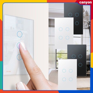 1/2/3/4 Gang Smart Wifi Switch Smart Wall Light Switch Capacitive Touch Sense Have Neutral Wire Timer Function Tuya Smart App Remote Control canyon