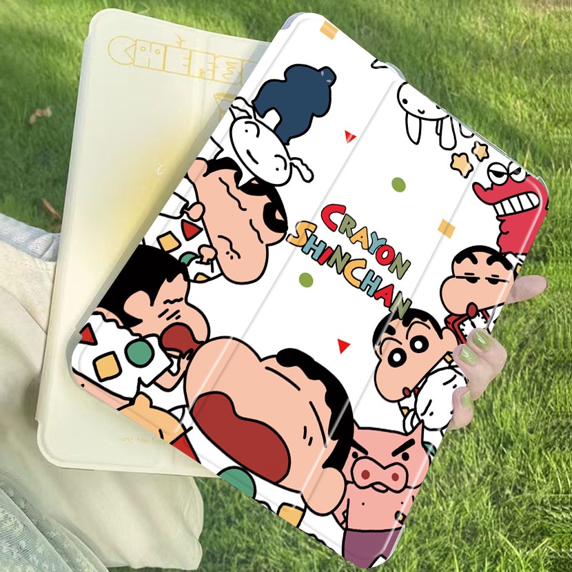 Crayon Shinchan เคสไอแพดตั้งได้ มีที่ใส่ปากกา โปร10 5นิ้ว gen10 2 แอร์1/2/3/4/5 air10 9 9 7 gen6/7/8