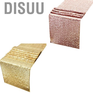 Disuu Sequin Table Runner 30x300cm Shiny Exquisite Decorative 3mm Sequins for Parties Banquets