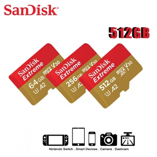 Sandisk การ์ดหน่วยความจํา 512GB พร้อมอะแดปเตอร์ - สูงสุด 160MB/s 256GB 128GB 64GB C10 Micro SD Card