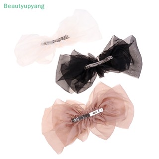 [Beautyupyang] กิ๊บติดผม ผ้าชีฟอง ริบบิ้น โบว์ ขนาดใหญ่ เครื่องประดับ อินเทรนด์ สําหรับผู้หญิง